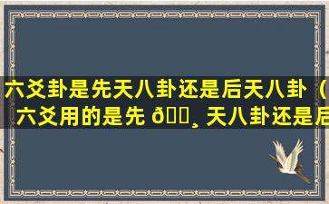 六爻卦是先天八卦还是后天八卦（六爻用的是先 🕸 天八卦还是后天八卦）